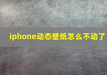 iphone动态壁纸怎么不动了