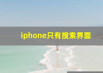 iphone只有搜索界面