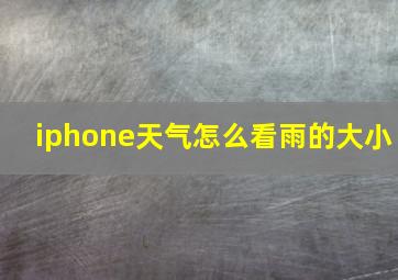 iphone天气怎么看雨的大小