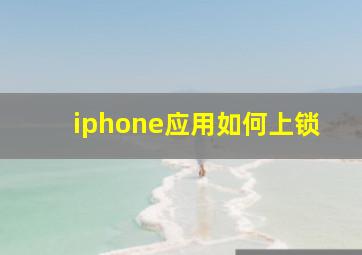 iphone应用如何上锁