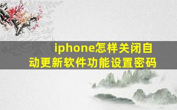 iphone怎样关闭自动更新软件功能设置密码