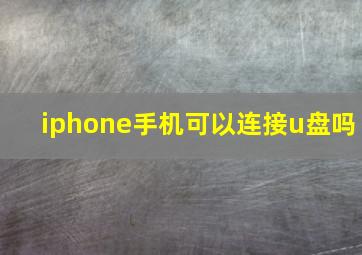 iphone手机可以连接u盘吗