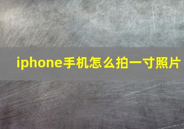 iphone手机怎么拍一寸照片