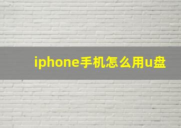 iphone手机怎么用u盘