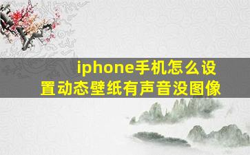 iphone手机怎么设置动态壁纸有声音没图像