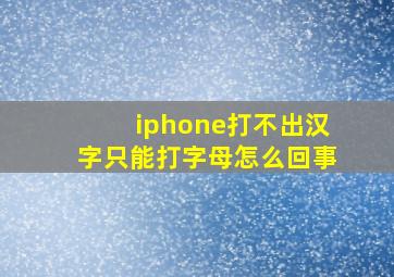 iphone打不出汉字只能打字母怎么回事