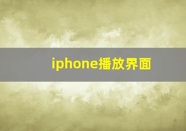 iphone播放界面