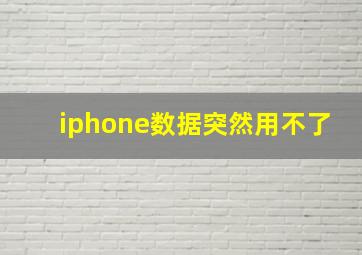 iphone数据突然用不了