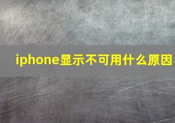 iphone显示不可用什么原因