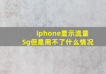 iphone显示流量5g但是用不了什么情况