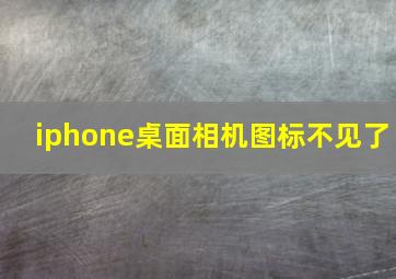 iphone桌面相机图标不见了