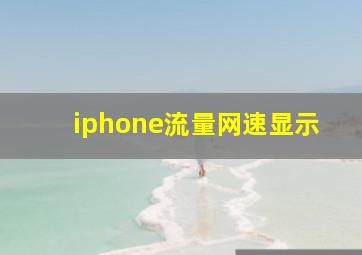 iphone流量网速显示