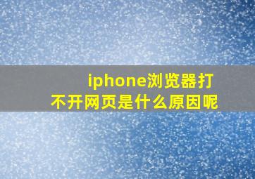 iphone浏览器打不开网页是什么原因呢