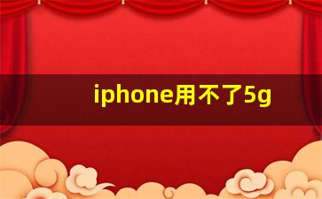 iphone用不了5g