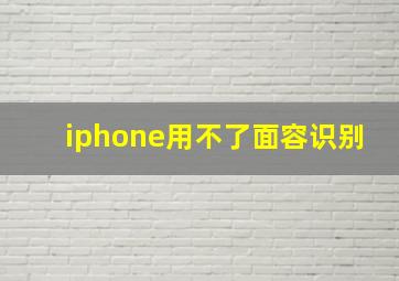 iphone用不了面容识别