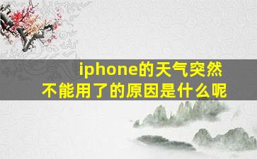 iphone的天气突然不能用了的原因是什么呢