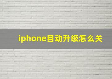 iphone自动升级怎么关