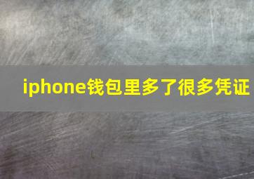 iphone钱包里多了很多凭证