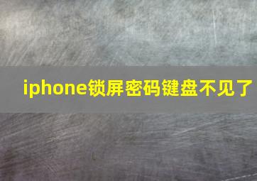 iphone锁屏密码键盘不见了