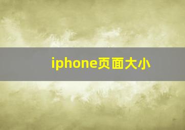 iphone页面大小