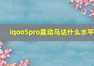 iqoo5pro震动马达什么水平