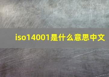 iso14001是什么意思中文