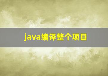 java编译整个项目