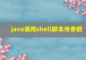 java调用shell脚本传参数