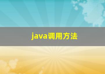 java调用方法