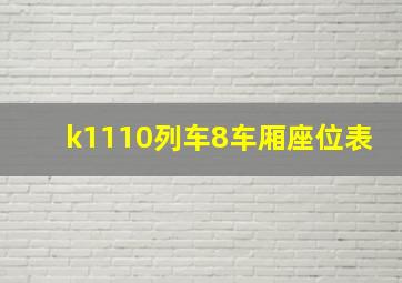 k1110列车8车厢座位表