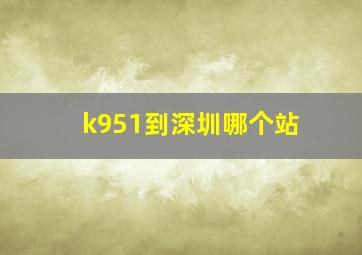 k951到深圳哪个站