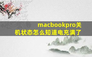 macbookpro关机状态怎么知道电充满了