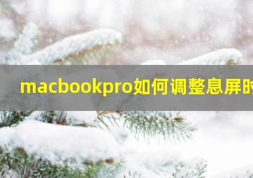 macbookpro如何调整息屏时间