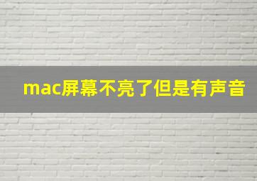 mac屏幕不亮了但是有声音