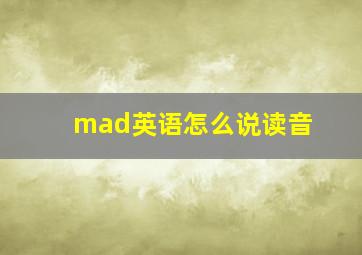 mad英语怎么说读音