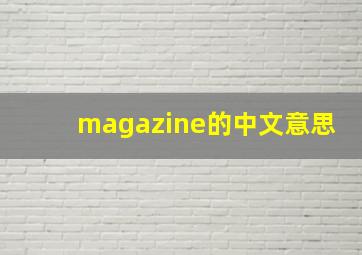 magazine的中文意思