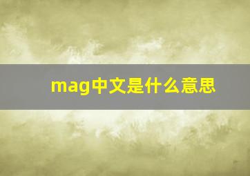 mag中文是什么意思