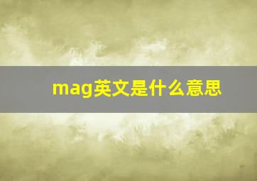 mag英文是什么意思