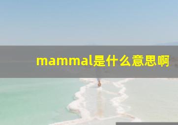 mammal是什么意思啊