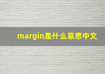 margin是什么意思中文