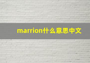 marrion什么意思中文