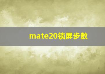 mate20锁屏步数