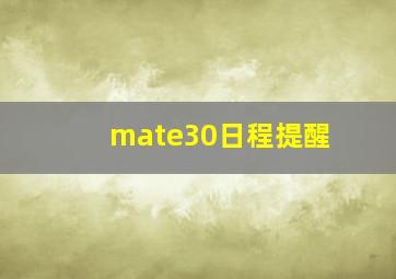 mate30日程提醒