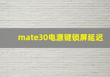 mate30电源键锁屏延迟