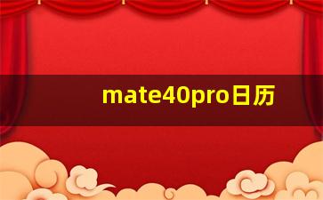 mate40pro日历