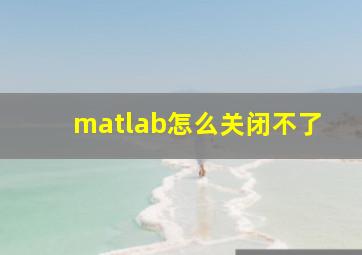 matlab怎么关闭不了