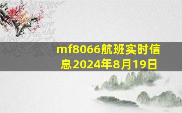 mf8066航班实时信息2024年8月19日