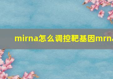 mirna怎么调控靶基因mrna