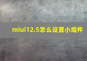 miui12.5怎么设置小组件