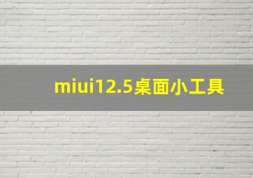 miui12.5桌面小工具